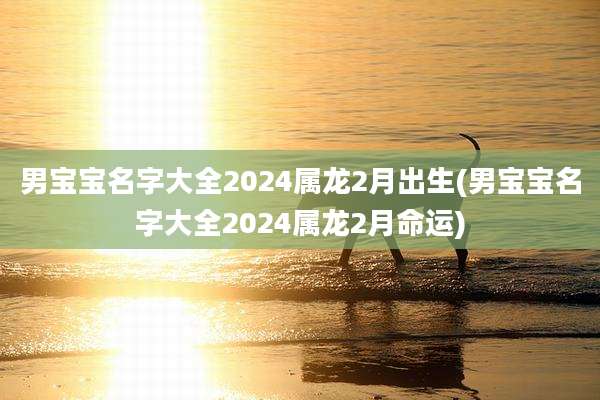 男宝宝名字大全2024属龙2月出生(男宝宝名字大全2024属龙2月命运)