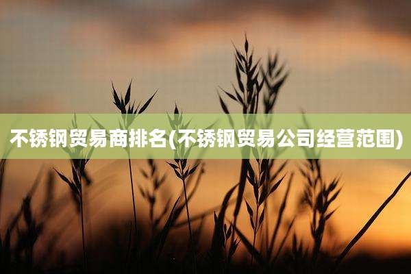 不锈钢贸易商排名(不锈钢贸易公司经营范围)