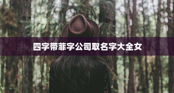四字带菲字公司取名字大全女