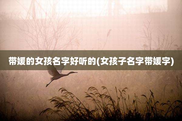 带媛的女孩名字好听的(女孩子名字带媛字)