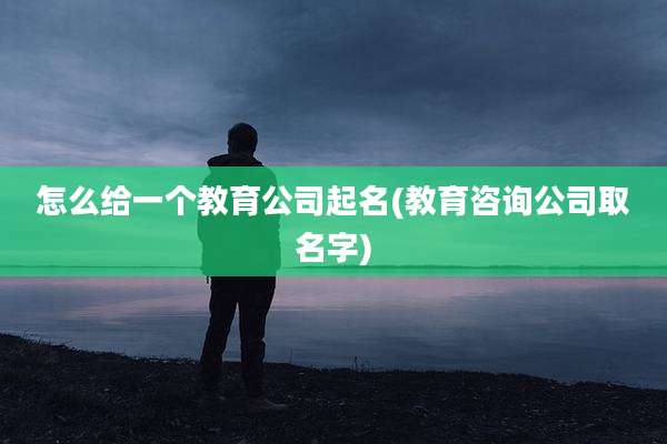 怎么给一个教育公司起名(教育咨询公司取名字)