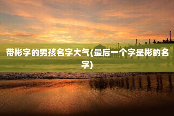 带彬字的男孩名字大气(最后一个字是彬的名字)
