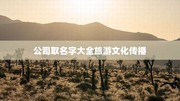 公司取名字大全旅游文化传播