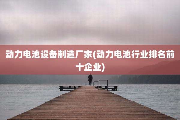 动力电池设备制造厂家(动力电池行业排名前十企业)