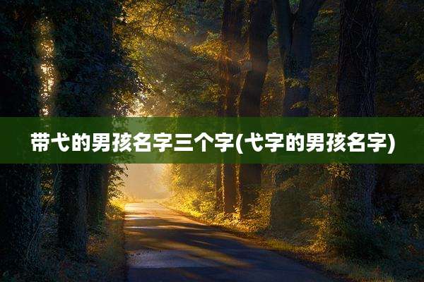 带弋的男孩名字三个字(弋字的男孩名字)
