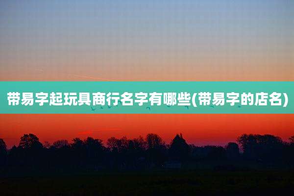 带易字起玩具商行名字有哪些(带易字的店名)