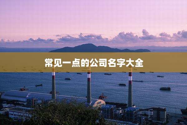 常见一点的公司名字大全