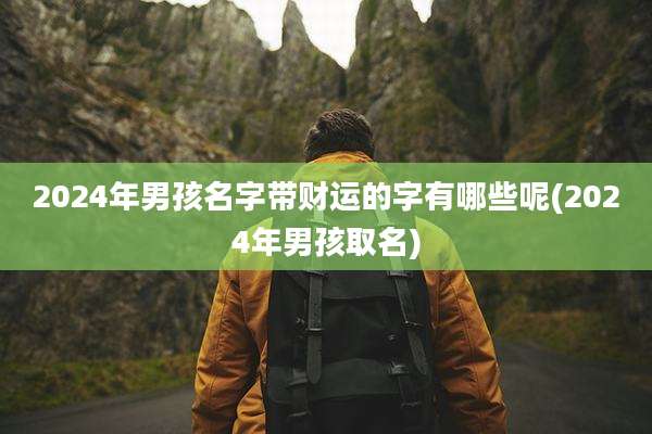 2024年男孩名字带财运的字有哪些呢(2024年男孩取名)