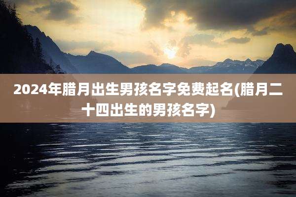 2024年腊月出生男孩名字免费起名(腊月二十四出生的男孩名字)