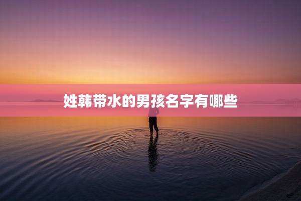姓韩带水的男孩名字有哪些