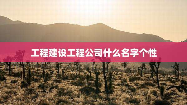 工程建设工程公司什么名字个性