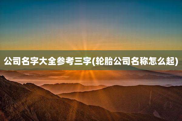 公司名字大全参考三字(轮胎公司名称怎么起)