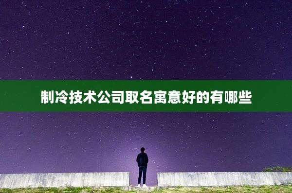 制冷技术公司取名寓意好的有哪些