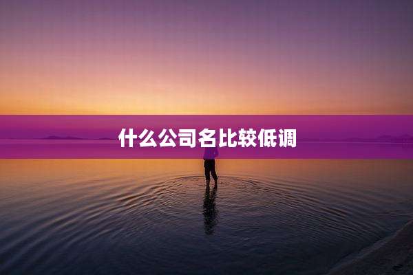 什么公司名比较低调
