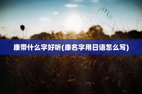 康带什么字好听(康名字用日语怎么写)
