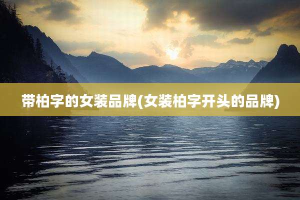带柏字的女装品牌(女装柏字开头的品牌)