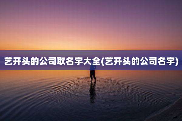 艺开头的公司取名字大全(艺开头的公司名字)