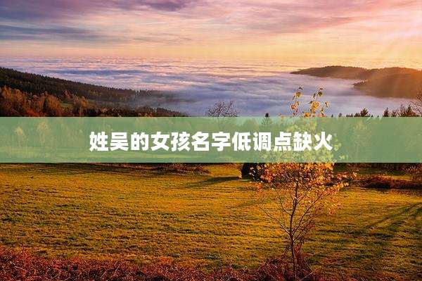 姓吴的女孩名字低调点缺火