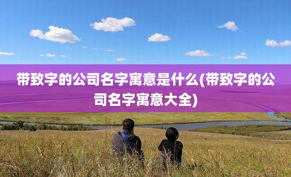 带致字的公司名字寓意是什么(带致字的公司名字寓意大全)