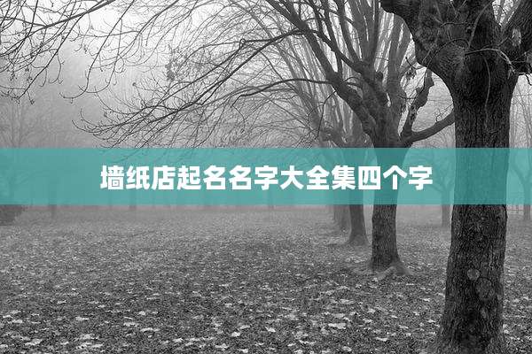 墙纸店起名名字大全集四个字