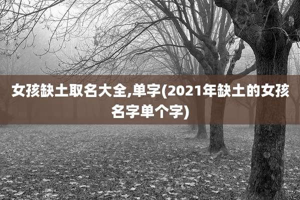 女孩缺土取名大全,单字(2021年缺土的女孩名字单个字)