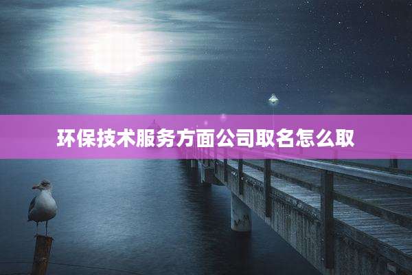 环保技术服务方面公司取名怎么取