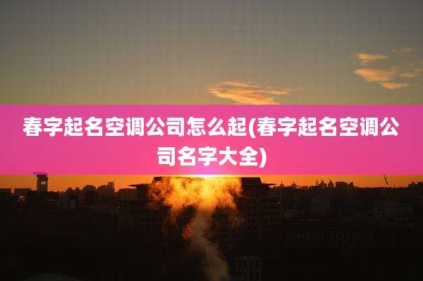 春字起名空调公司怎么起(春字起名空调公司名字大全)