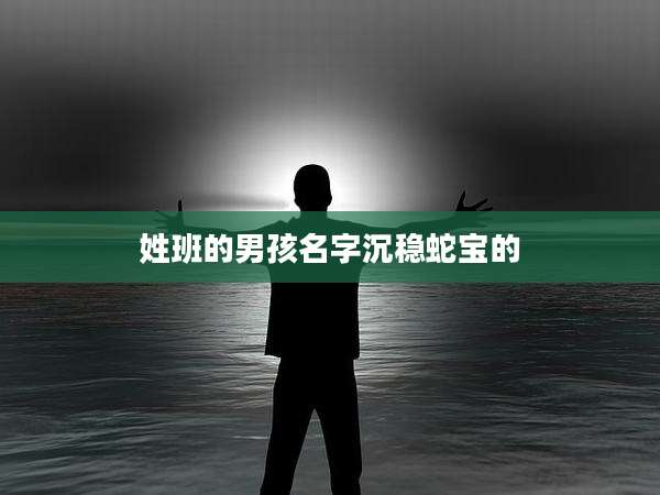 姓班的男孩名字沉稳蛇宝的
