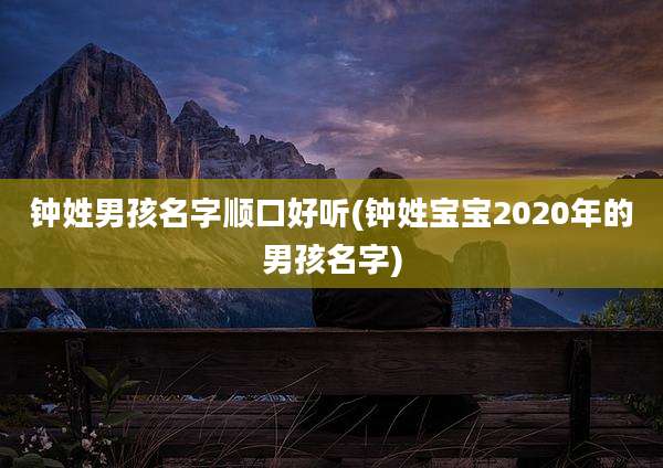 钟姓男孩名字顺口好听(钟姓宝宝2020年的男孩名字)