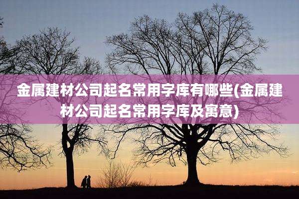 金属建材公司起名常用字库有哪些(金属建材公司起名常用字库及寓意)