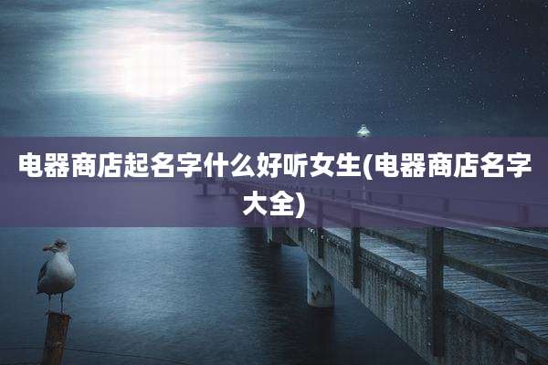 电器商店起名字什么好听女生(电器商店名字大全)