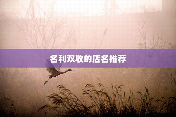 名利双收的店名推荐