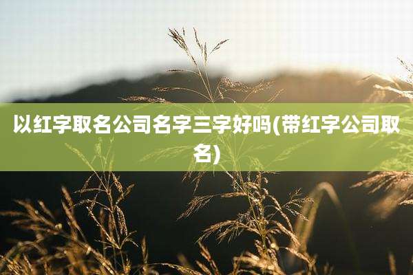 以红字取名公司名字三字好吗(带红字公司取名)