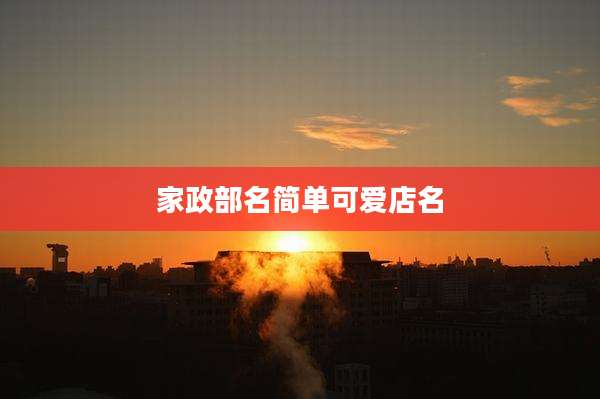 家政部名简单可爱店名