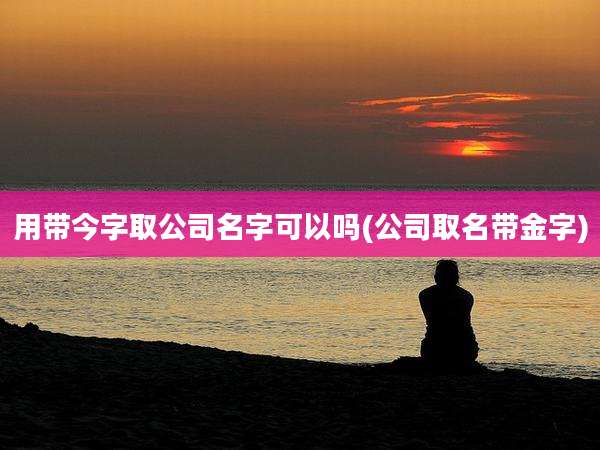 用带今字取公司名字可以吗(公司取名带金字)