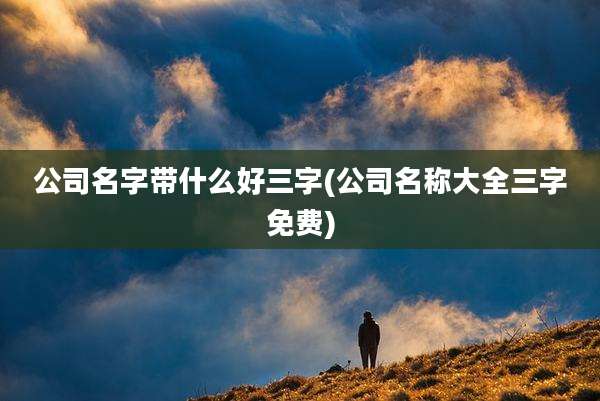 公司名字带什么好三字(公司名称大全三字免费)