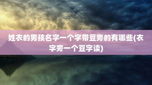 姓衣的男孩名字一个字带豆旁的有哪些(衣字旁一个豆字读)