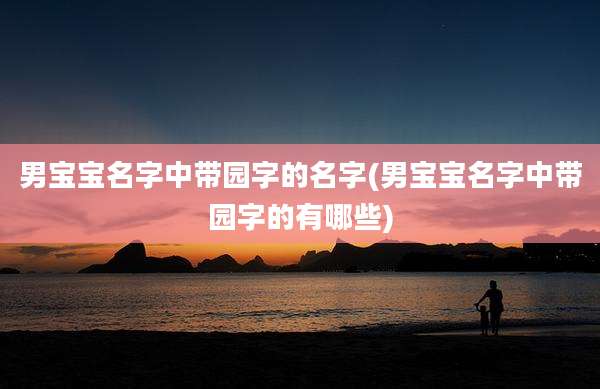 男宝宝名字中带园字的名字(男宝宝名字中带园字的有哪些)