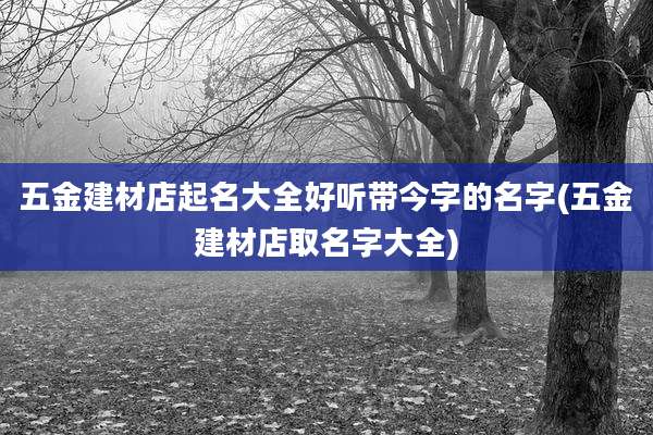 五金建材店起名大全好听带今字的名字(五金建材店取名字大全)