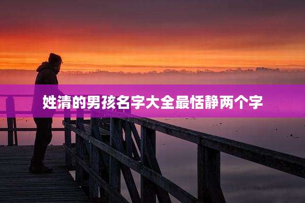 姓清的男孩名字大全最恬静两个字