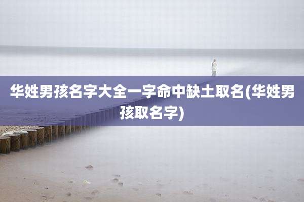 华姓男孩名字大全一字命中缺土取名(华姓男孩取名字)