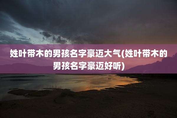 姓叶带木的男孩名字豪迈大气(姓叶带木的男孩名字豪迈好听)