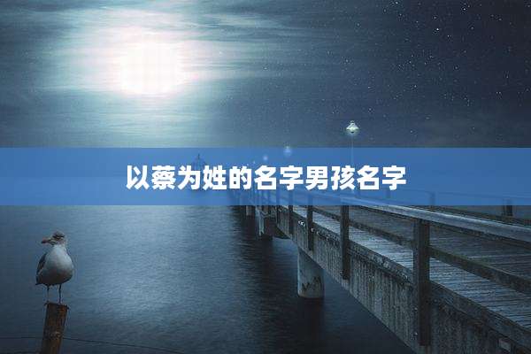 以蔡为姓的名字男孩名字