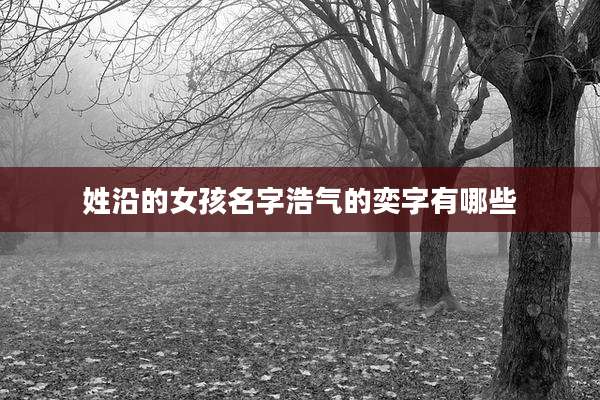 姓沿的女孩名字浩气的奕字有哪些