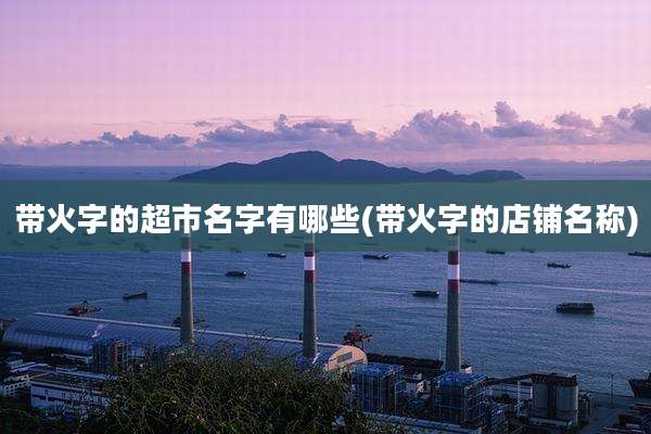 带火字的超市名字有哪些(带火字的店铺名称)