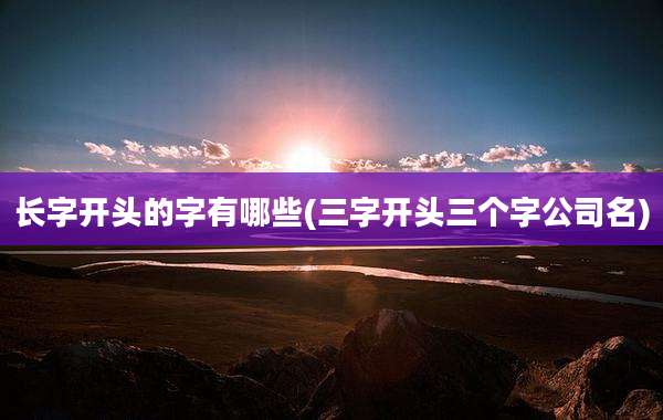 长字开头的字有哪些(三字开头三个字公司名)