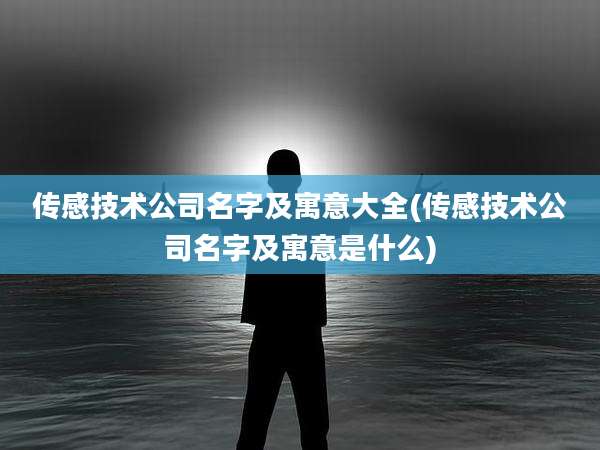 传感技术公司名字及寓意大全(传感技术公司名字及寓意是什么)
