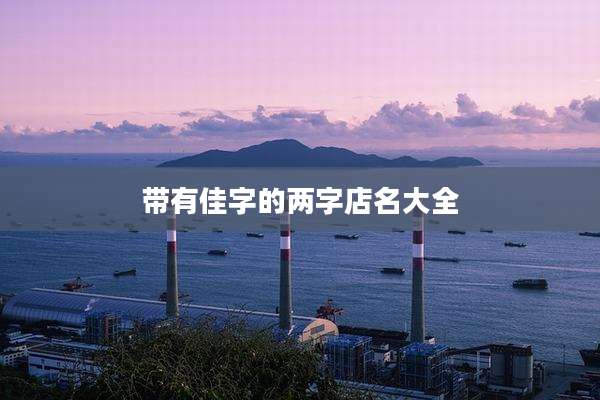 带有佳字的两字店名大全