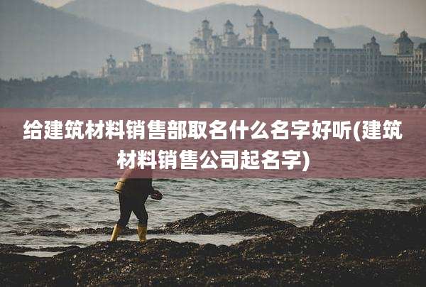 给建筑材料销售部取名什么名字好听(建筑材料销售公司起名字)
