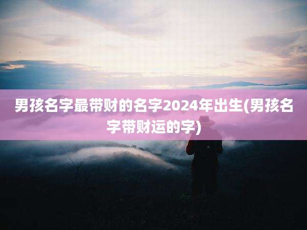 男孩名字最带财的名字2024年出生(男孩名字带财运的字)